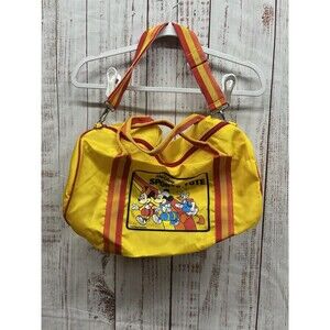 Vintage Rare Walt Disney Mickey, Minne, Donald Yellow Sports Tote 16x7”